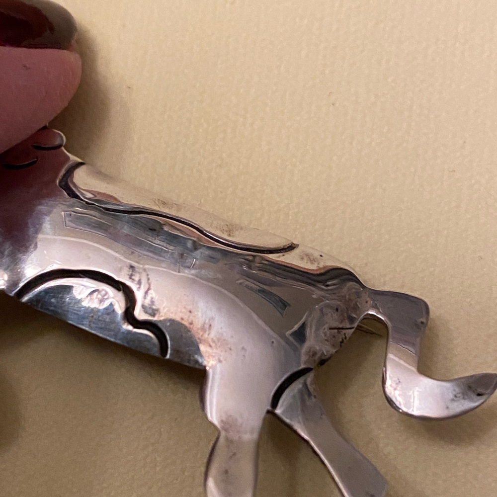 Cow brooch marked 925 Mexico. In vintage condition. - Picture 3 of 4